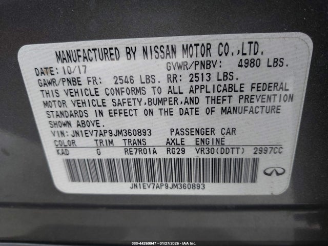 JN1EV7AP9JM360893 Infiniti Q50 3.0t Sport