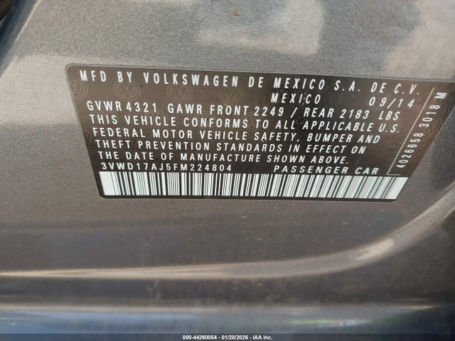 3VWD17AJ5FM224804 Volkswagen Jetta 1.8t Se