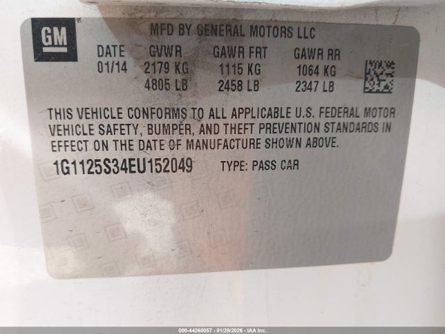 1G1125S34EU152049 Chevrolet Impala 2lt