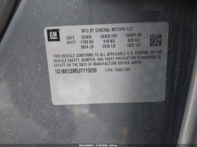 1G1BE5SM9J7119299 Chevrolet Cruze Lt Auto