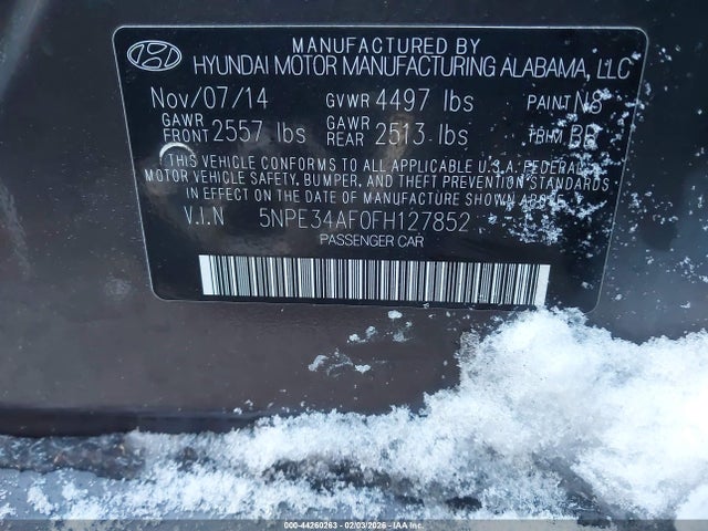 5NPE34AF0FH127852 Hyundai Sonata Sport