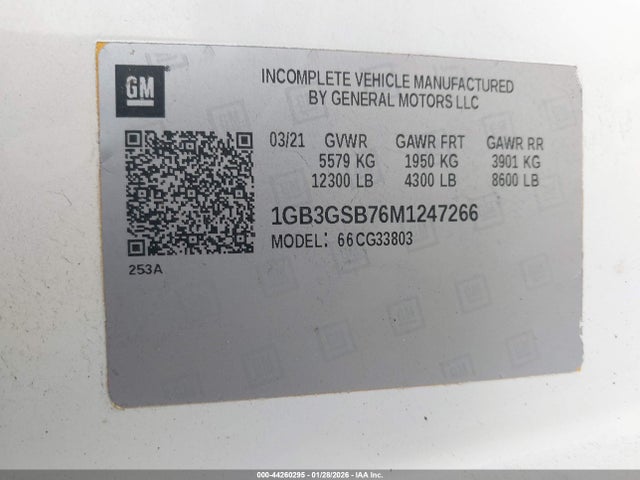 1GB3GSB76M1247266 Chevrolet Express Cutaway Work Van