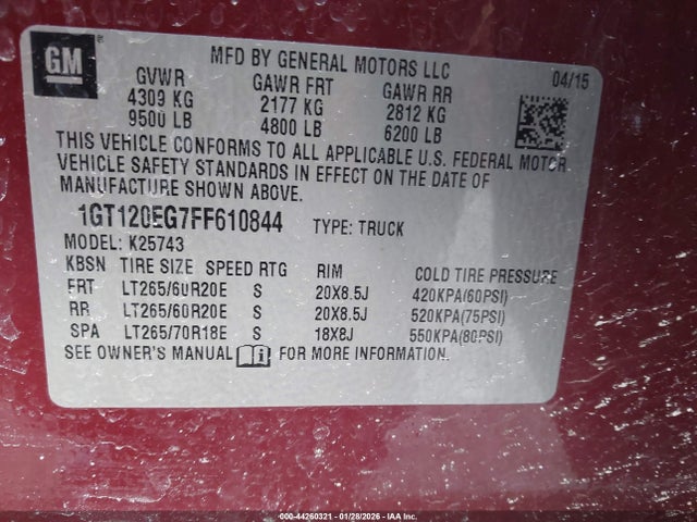 GMC Sierra 2500hd Denali 2015 1GT120EG7FF610844 Image 9