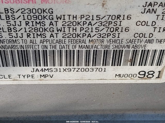 2007 MITSUBISHI OUTLANDER JA4MS31X97Z003701 Photo 8