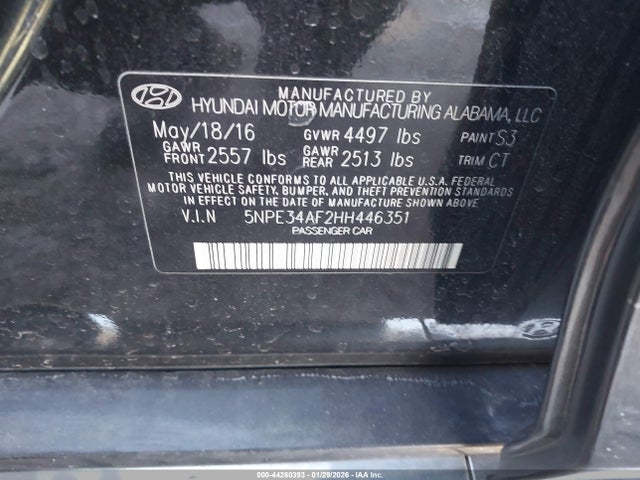 5NPE34AF2HH446351 Hyundai Sonata Sport