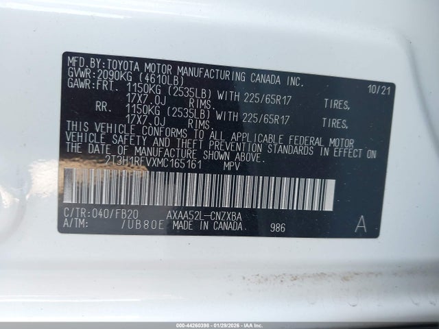 Toyota RAV4 LE 2021 2T3H1RFVXMC165161 Image 9