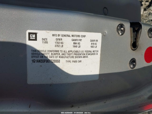 2006 CHEVROLET COBALT 1G1AK55F967728868 Photo 8
