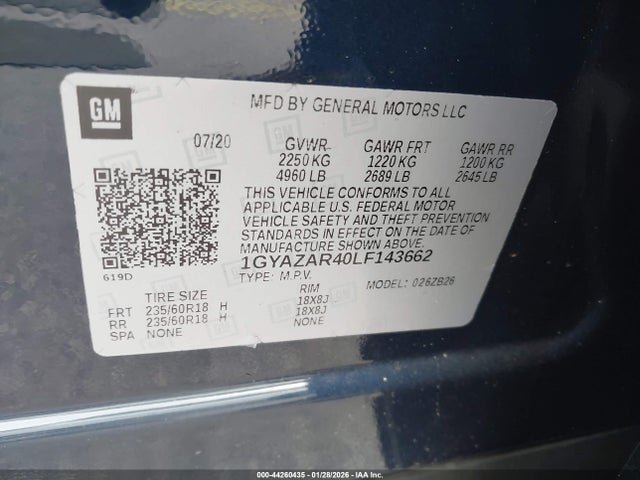 2020 CADILLAC XT4 1GYAZAR40LF143662 Photo 8