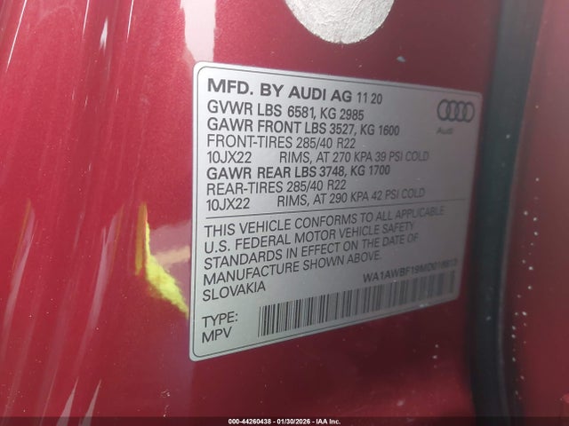 2021 AUDI SQ8 WA1AWBF19MD018813 Photo 8