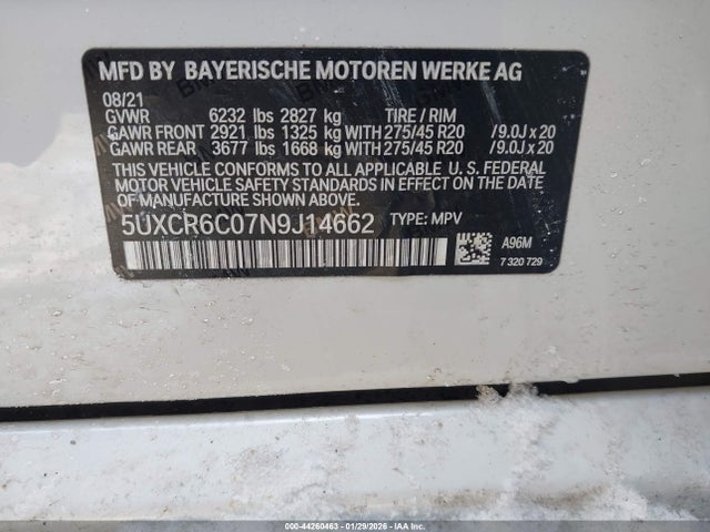 5UXCR6C07N9J14662 BMW X5 Xdrive40i