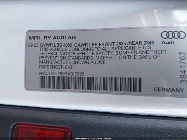 2024 AUDI A5 SPORTBACK WAUDACF50RA017095 Photo 8