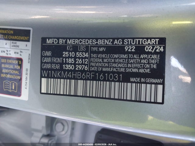 Aukcja sprzedaży 2024 Mercedes-benz Glc 300 4matic Suv, vin: W1NKM4HB6RF161031, numer aukcji: 44260499