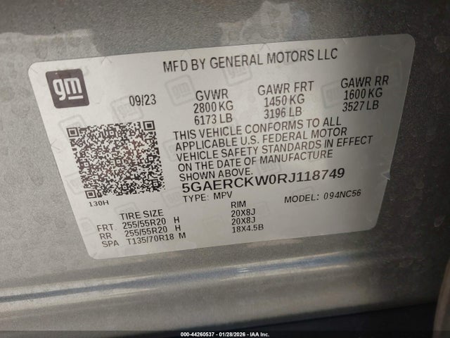 Продаж на аукціоні авто 2024 Buick Enclave Premium Fwd, vin: 5GAERCKW0RJ118749, номер лоту: 44260537