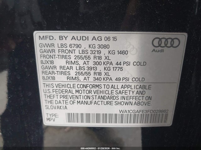 2015 AUDI Q7 WA1CGAFE3FD029862 Photo 8