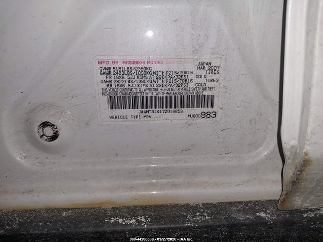2007 MITSUBISHI OUTLANDER JA4MT31X17Z016858 Photo 8
