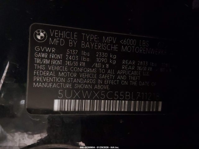Aukcja sprzedaży 2011 Bmw X3 Xdrive28i, vin: 5UXWX5C55BL711218, numer aukcji: 44260604