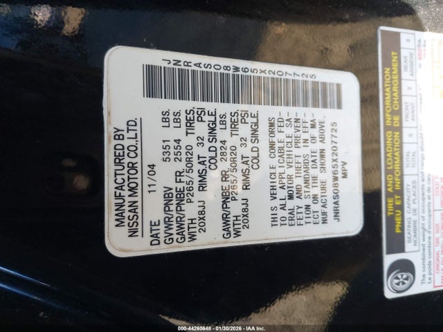 2005 INFINITI FX35 JNRAS08W65X207725 Photo 8