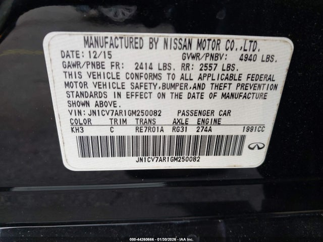 2016 INFINITI Q50 JN1CV7AR1GM250082 Photo 8