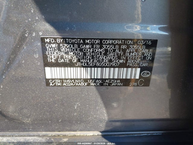 2016 LEXUS LS 460 JTHDL5EF8G5007907 Photo 8