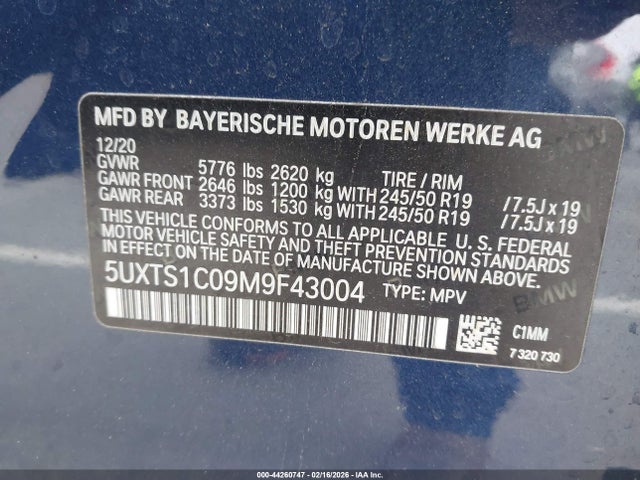 2021 BMW X3 PHEV 5UXTS1C09M9F43004 Photo 8