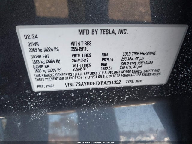 2024 TESLA MODEL Y 7SAYGDEEXRA231352 Photo 8