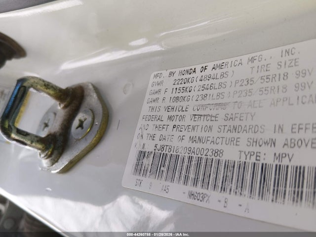 Aukcja sprzedaży 2009 Acura Rdx, vin: 5J8TB18209A002388, numer aukcji: 44260788