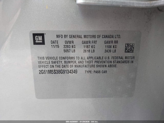 2016 CADILLAC XTS 2G61M5S38G9134349 Photo 8