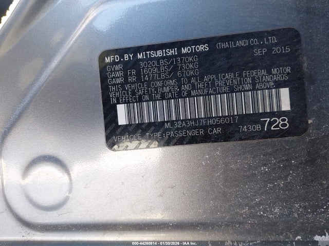 2015 MITSUBISHI MIRAGE ML32A3HJ7FH056017 Photo 8