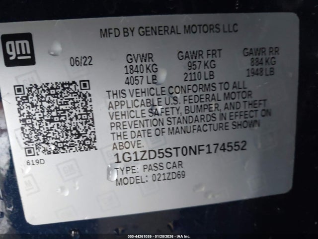 2022 CHEVROLET MALIBU 1G1ZD5ST0NF174552 Photo 8