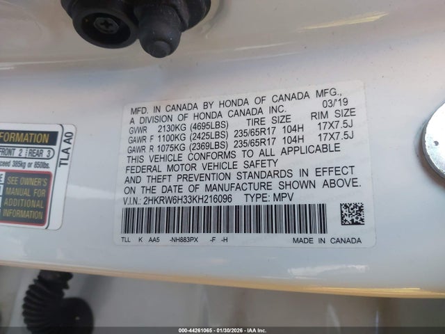Honda CR-V LX 2019 2HKRW6H33KH216096 Image 9