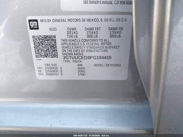 2023 GMC SIERRA 1500 3GTUUCED8PG194415 Photo 8