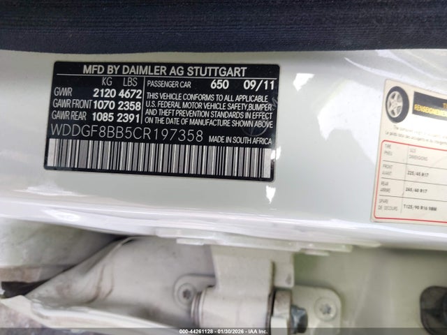 Продаж на аукціоні авто 2012 Mercedes-benz C 300 Sport 4matic, vin: WDDGF8BB5CR197358, номер лоту: 44261128