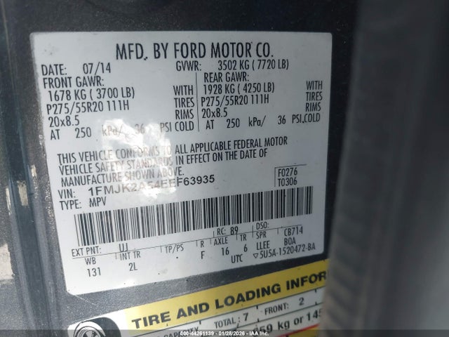 1FMJK2A54EEF63935 Ford Expedition El Limited