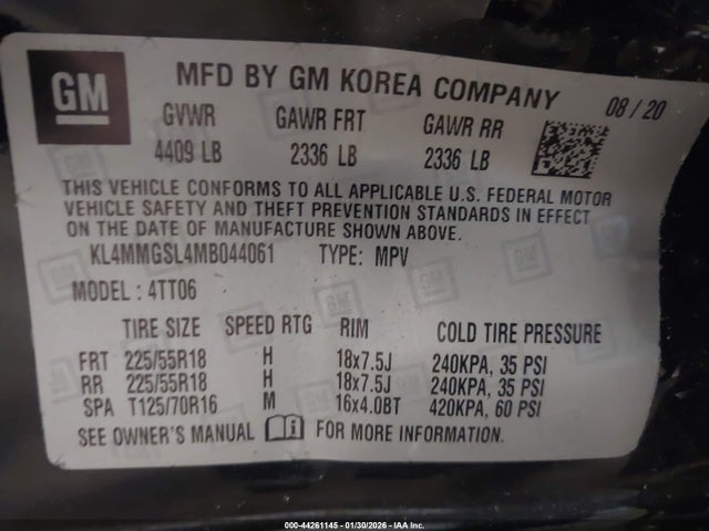 Продаж на аукціоні авто 2021 Buick Encore Gx Awd Essence, vin: KL4MMGSL4MB044061, номер лоту: 44261145
