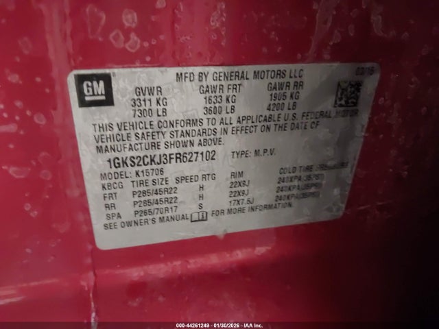 1GKS2CKJ3FR627102 GMC YUKON DENALI
