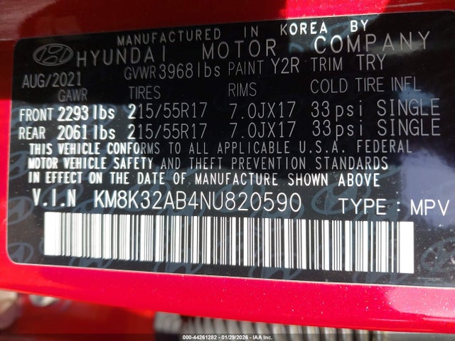 2022 HYUNDAI KONA KM8K32AB4NU820590 Photo 8