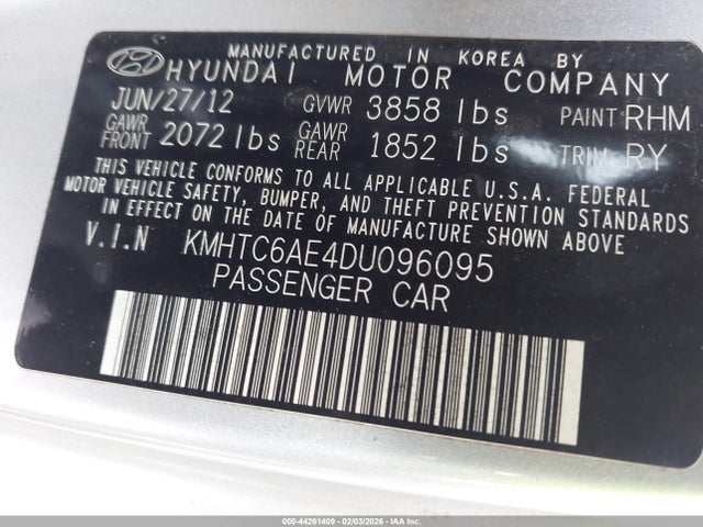 2013 HYUNDAI VELOSTER KMHTC6AE4DU096095 Photo 8