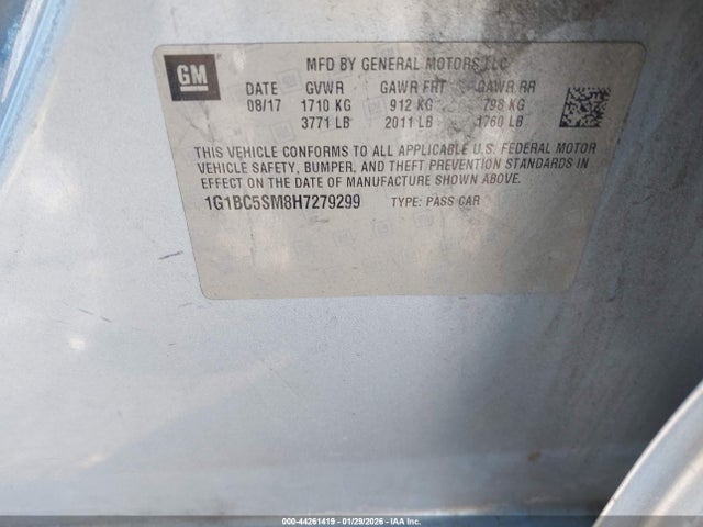 1G1BC5SM8H7279299 Chevrolet Cruze Ls Auto