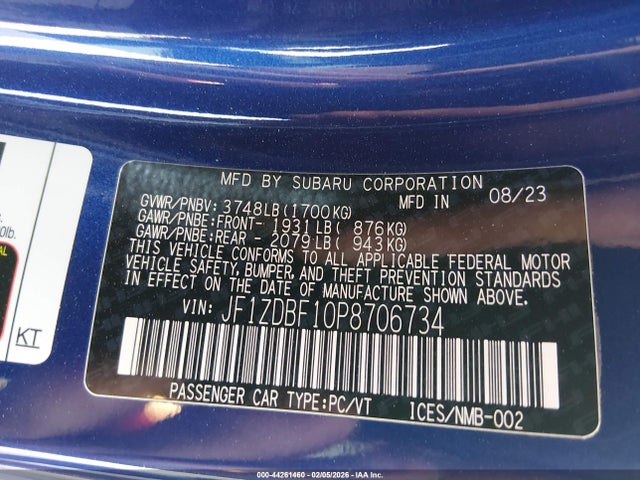 2023 SUBARU BRZ JF1ZDBF10P8706734 Photo 8