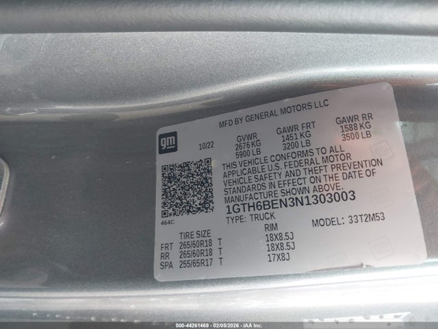 1GTH6BEN3N1303003 GMC Canyon 4wd Elevation Standard