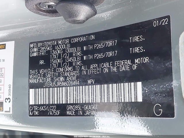 2022 TOYOTA 4RUNNER JTERU5JR5N6028494 Photo 8