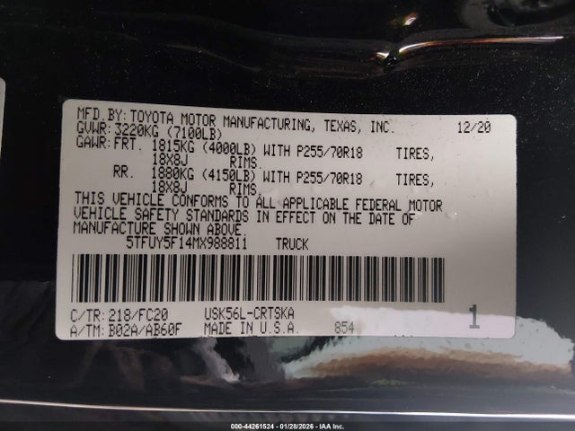 5TFUY5F14MX988811 Toyota Tundra Sr5