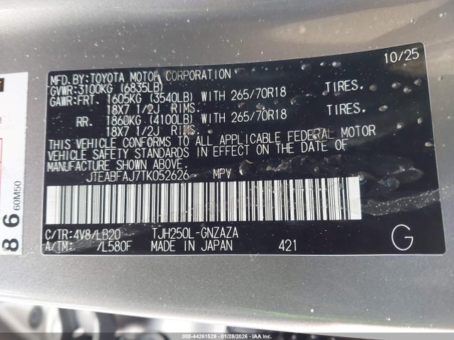 Toyota Land Cruiser 2026 JTEABFAJ7TK052626 Image 9
