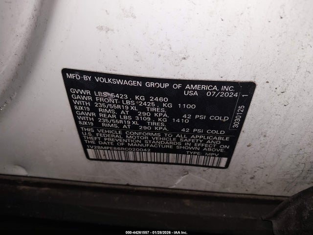2024 Volkswagen Id.4 Standard მანქანა იყიდება აუქციონზე, vin: 1V2BMPE86RC020042, აუქციონის ნომერი: 44261557