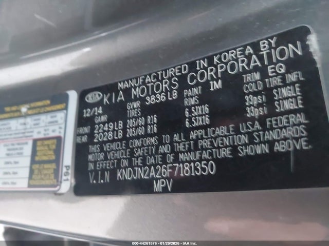 2015 KIA SOUL KNDJN2A26F7181350 Photo 8