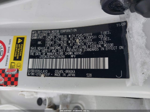 2010 TOYOTA HIGHLANDER JTEDK3EH6A2156346 Photo 8