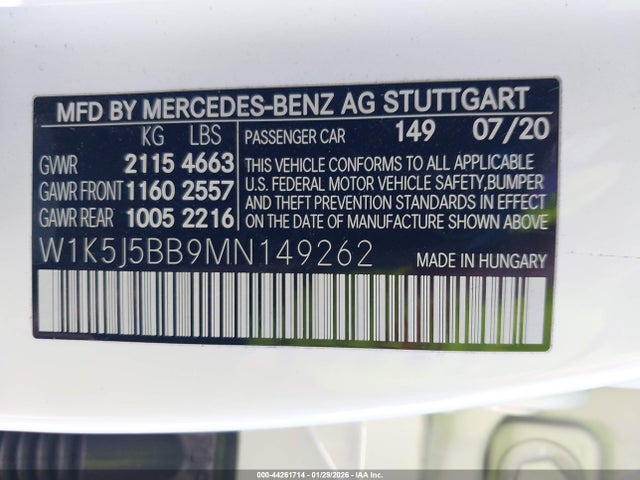 Продажа на аукционе авто 2021 Mercedes-benz Amg Cla 35 4matic, vin: W1K5J5BB9MN149262, номер лота: 44261714
