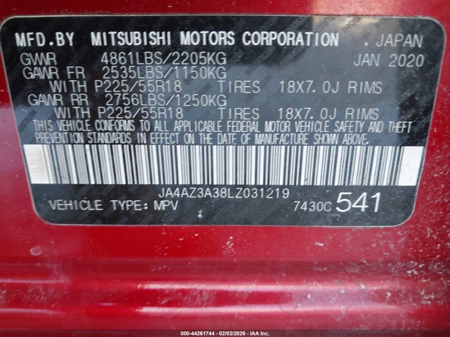 Продаж на аукціоні авто 2020 Mitsubishi Outlander Sel 2.4 S-awc, vin: JA4AZ3A38LZ031219, номер лоту: 44261744