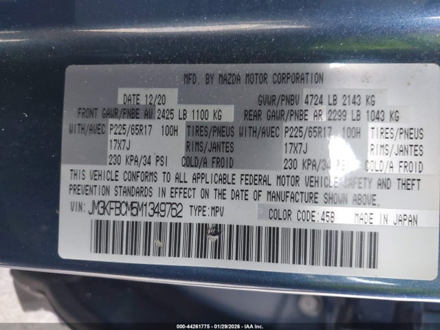 2021 MAZDA CX-5 JM3KFBCM5M1349762 Photo 8