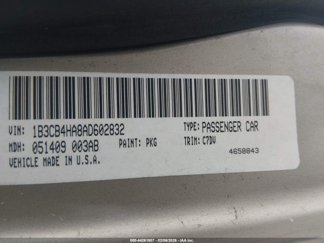 Продажа на аукционе авто 2010 Dodge Caliber Sxt, vin: 1B3CB4HA8AD602832, номер лота: 44261807